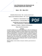 Gestão Do Processo de Produção de Materiais Didáticos para Ead