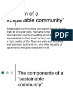 Definition of A "Sustainable Community"