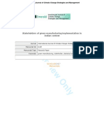 For Review Only: Stakeholders of Green Manufacturing Implementation in Indian Context