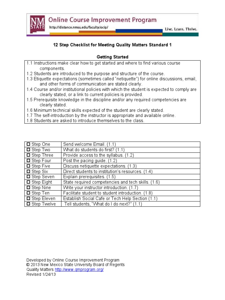 12 Step QM 1 Getting Started | PDF | Career & Growth | Business