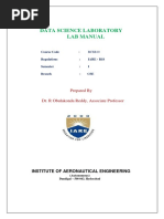 Data Science Laboratory Lab Manual: Prepared by Dr. R Obulakonda Reddy, Associate Professor