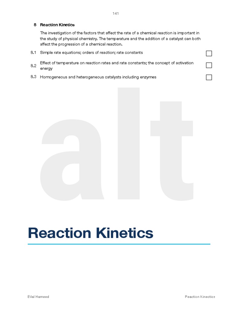 A2 Reaction Notes PDF Reaction Rate Catalysis
