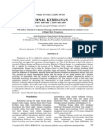 Jurnal Kebidanan: The Effect Murottal of Quran Therapy and Benson Relaxation On Anxiety Level of High-Risk Pregnancy
