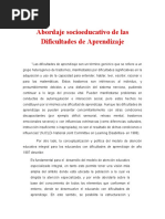 Abordaje Socioeducativo de Las Dificultades de Aprendizaje