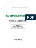 Disciplina Optionala Matematica Distractiva Scoala Speciala