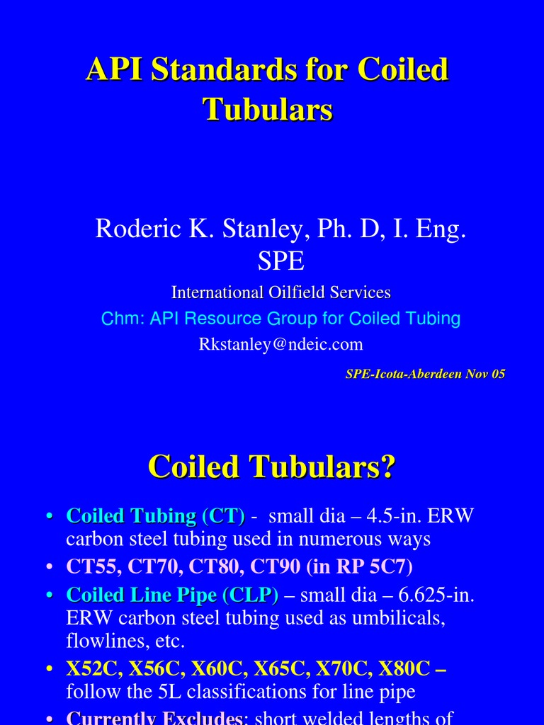 API Standards for Coiled Tubing | PDF | Nondestructive Testing | Pipe ...