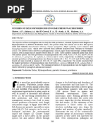 Studies On Myxosporidiosis in Some Fresh Water Fishes