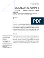 Análisis de Las Prácticas Declaradas de Retoalimentación en Matemática