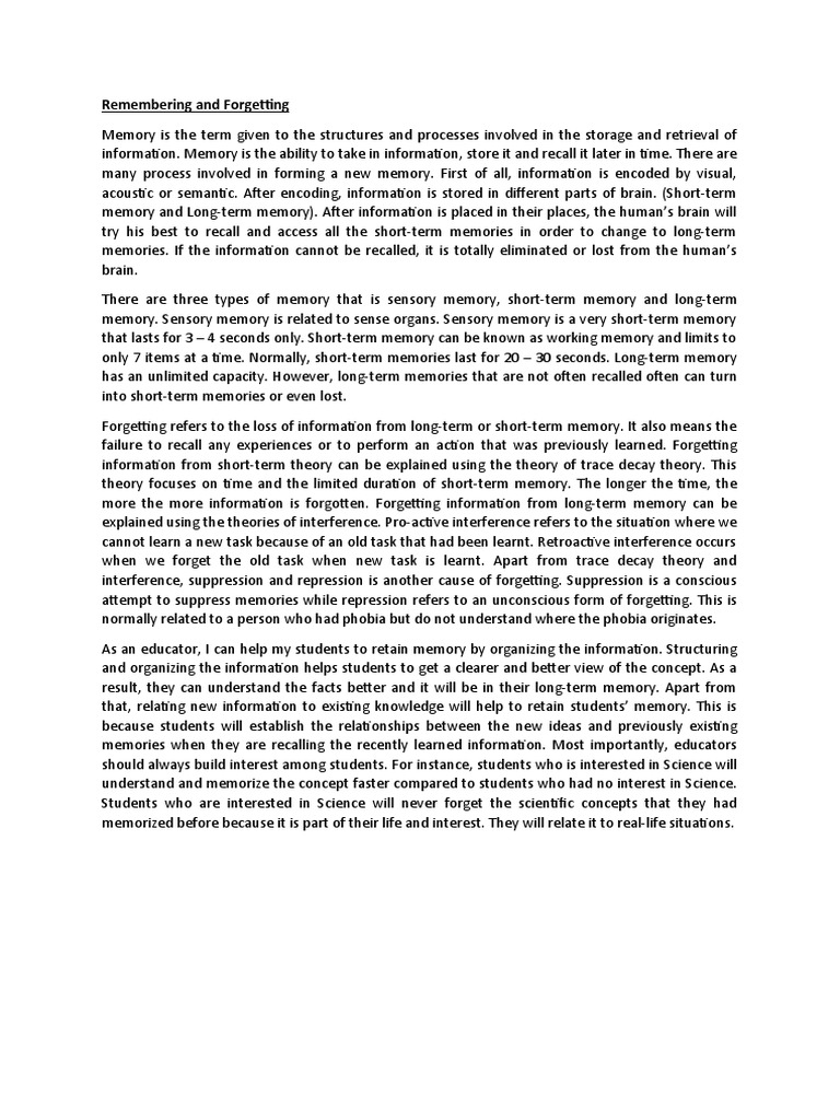 Reflections (Remembering and PDF Memory Recall (Memory)