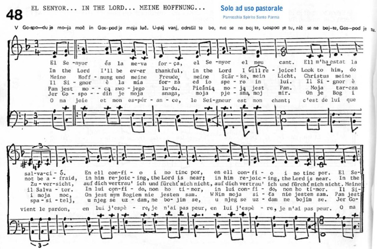 La Mia Pasqua è Il Signore Testo Il Signore È La Mia Forza - Taizè - Melodia | PDF