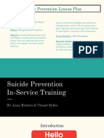 Suicide Prevention Lesson Plan: Audience: High School/ Middle School