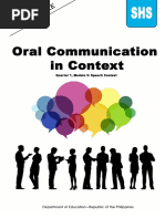 Oral Communication in Context Module-5-Speech Context