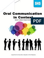 Oral Communication in Context Module-5-Speech Context