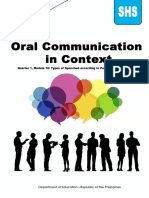 Oral Communication in Context Module 10 Types of Speeches Accd to Purpose Delivery