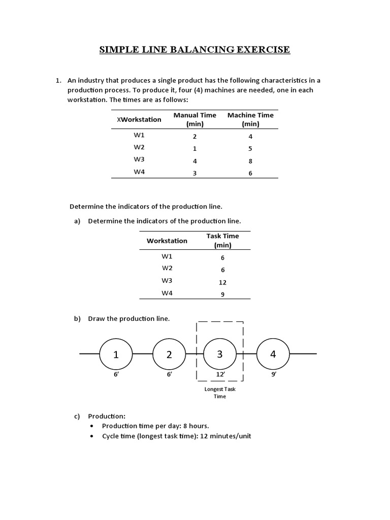 Line Balancing in Production Process | PDF | Industries | Systems Science