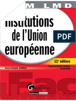 QCM - Les Institutions de L'union Européenne À Jour Du Conseil Européen de Juin 2012 by Zarka, Jean-Claude