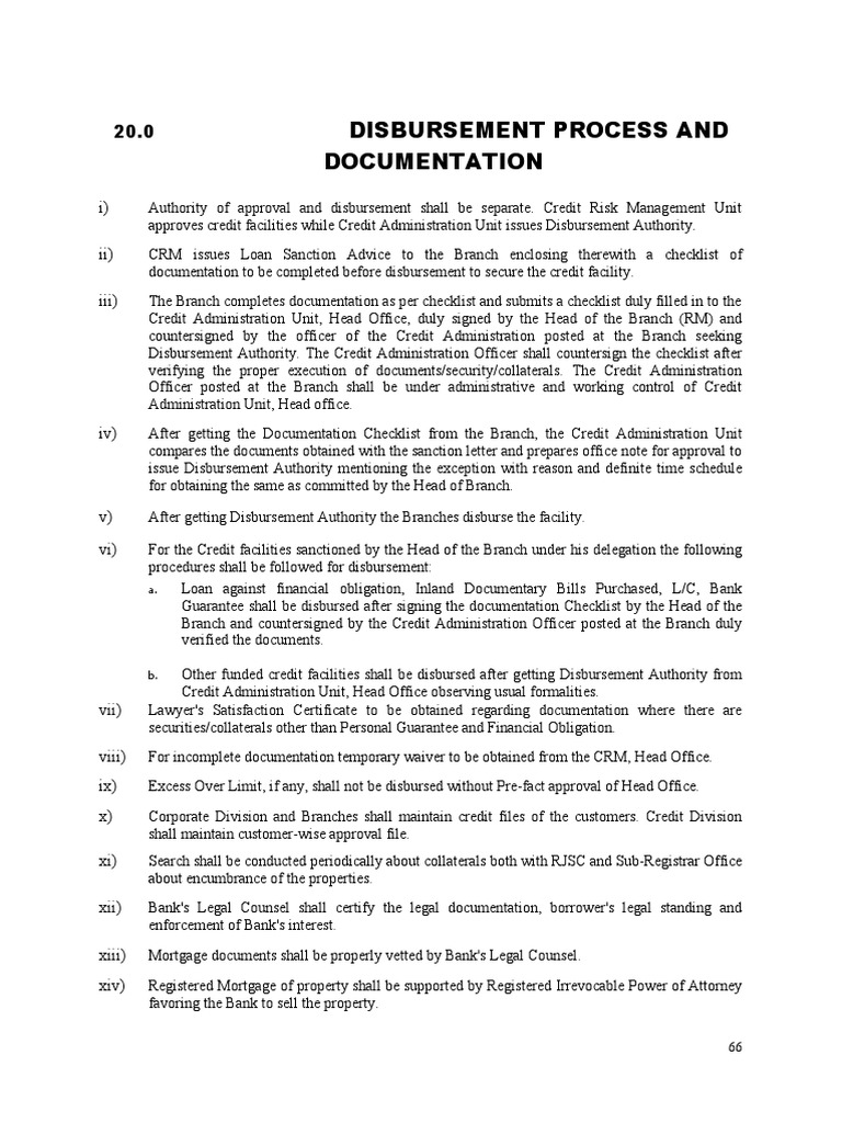 Disbursement Process and Documentation | PDF | Margin (Finance) | Credit