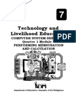 Technology and Livelihood Education: Computer System Servicing Quarter 1-Module 3 Performing Mensuration and Calculation