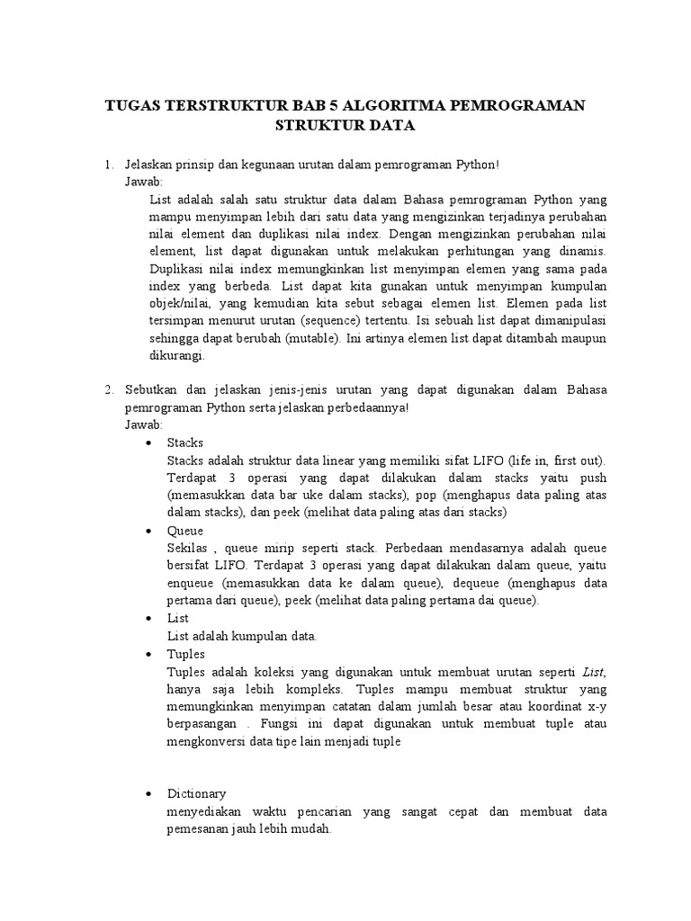 Struktur Data dan Algoritma Python | PDF