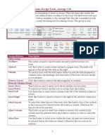 Forms Design Tools - Arrange Tab Options