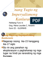 Unang Yugto NG Imperyalismong Kanluranin: Pakitang-Turo Ni Gng. Maria Lourdes C. Rosario Guro Iii - Glgmnhs