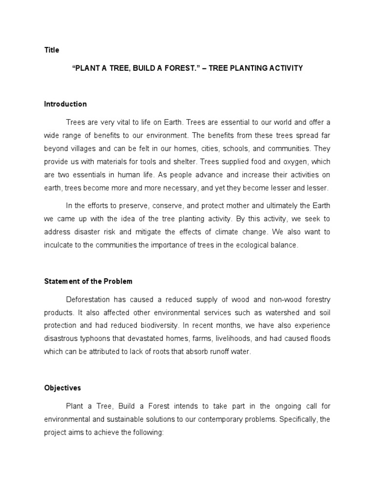 Tree Planting for Environmental Awareness | PDF | Mulch | Trees