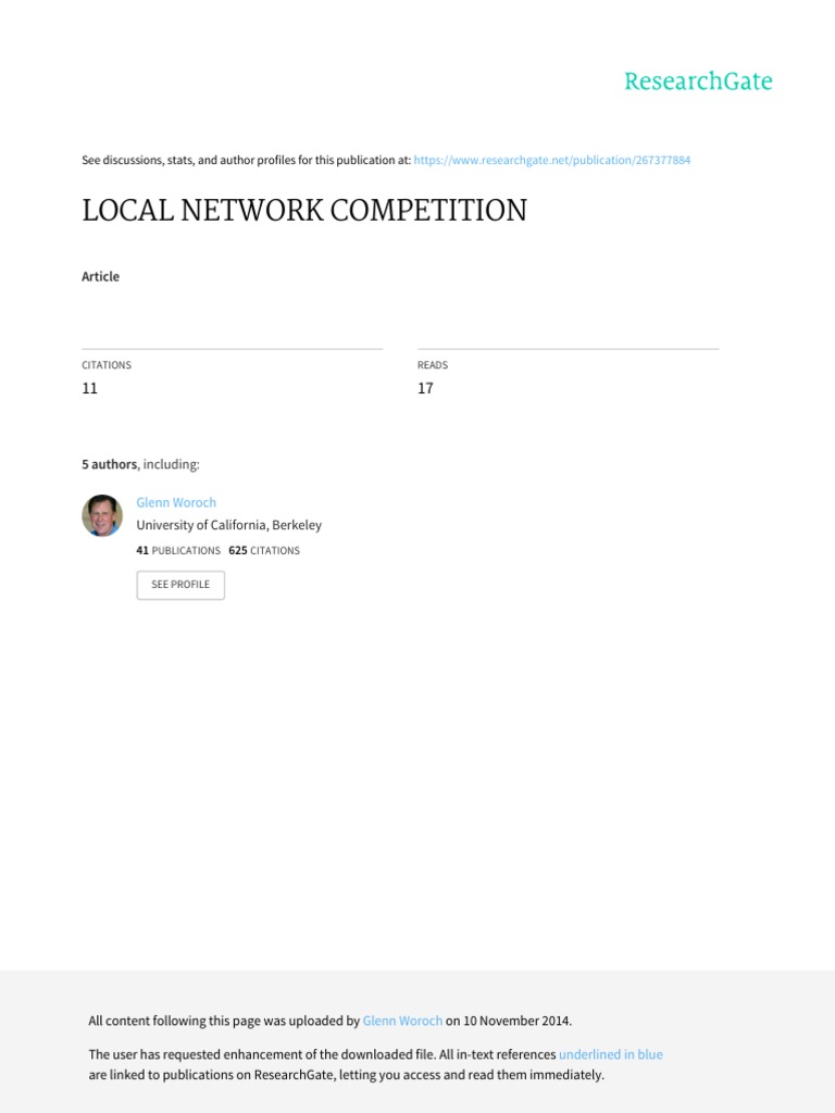 Local Network Competition | PDF | Federal Communications Commission | At&T