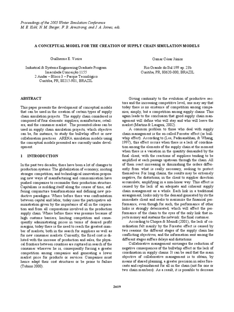 Conceptual Models for Supply Chain Simulation | PDF | Supply Chain ...