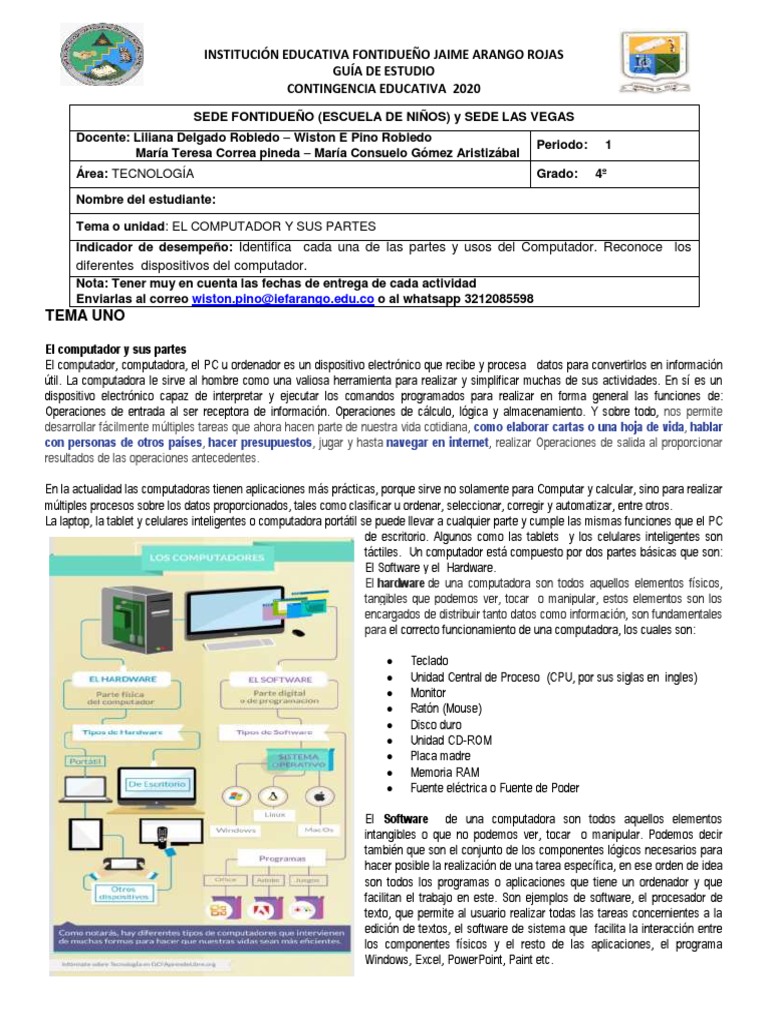 Modulo Tecnologia Grado 4º-P-1 | PDF | Periférico | Hardware de la ...