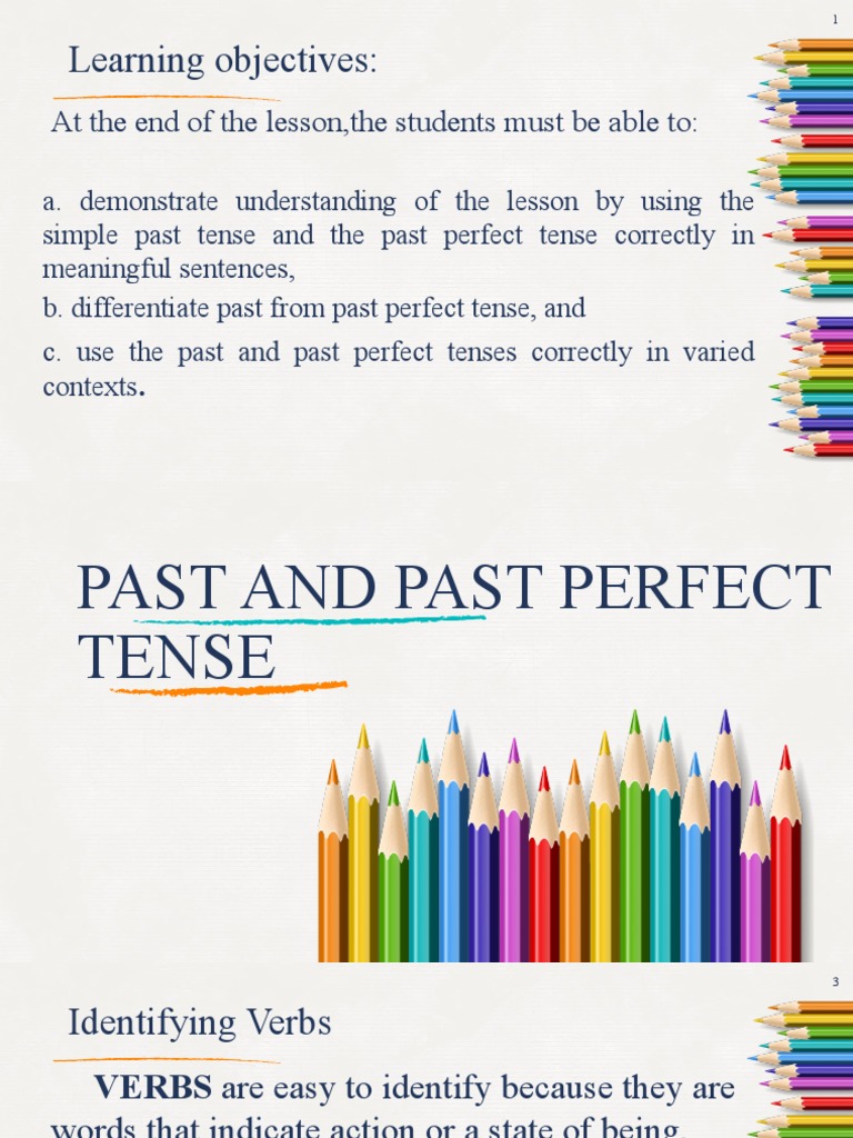 Module 3 - Past and Past Perfect Tense | PDF | Grammatical Tense | Perfect  (Grammar)