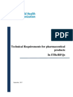 Technical Requirements For Pharmaceutical Products in Itbs/Rfqs