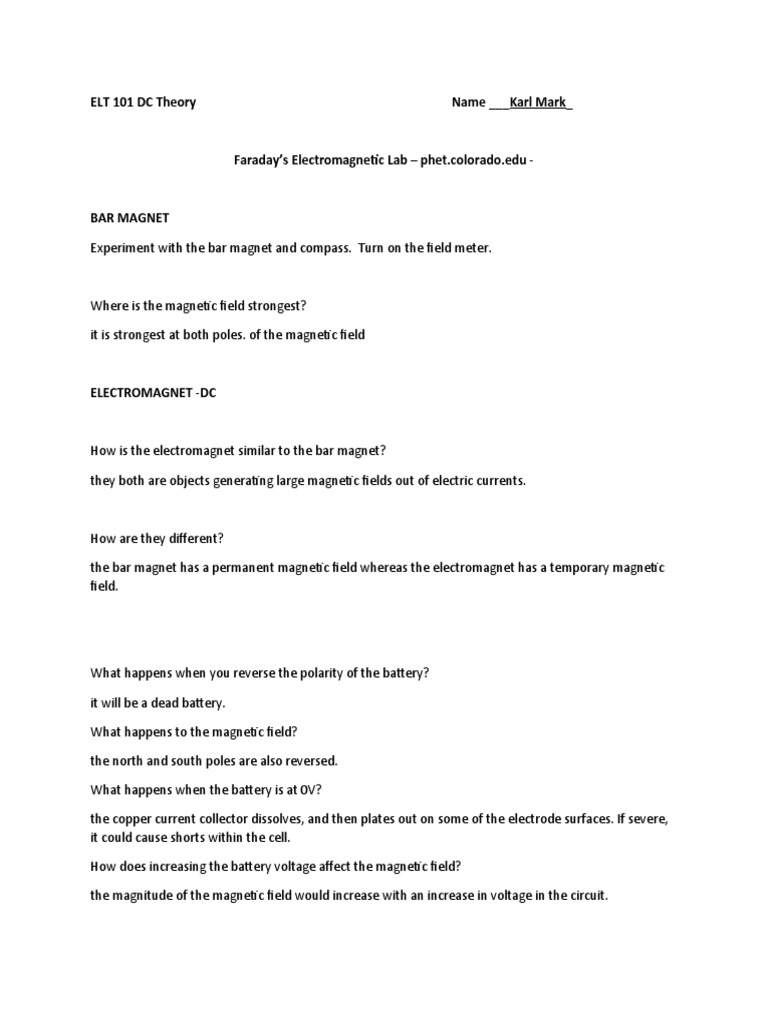 Fall 2020 Faraday's Law Phet DC Only Colorado.edu PDF