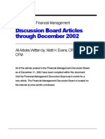 Discussion Board Articles Through December 2002: Excellence in Financial Management