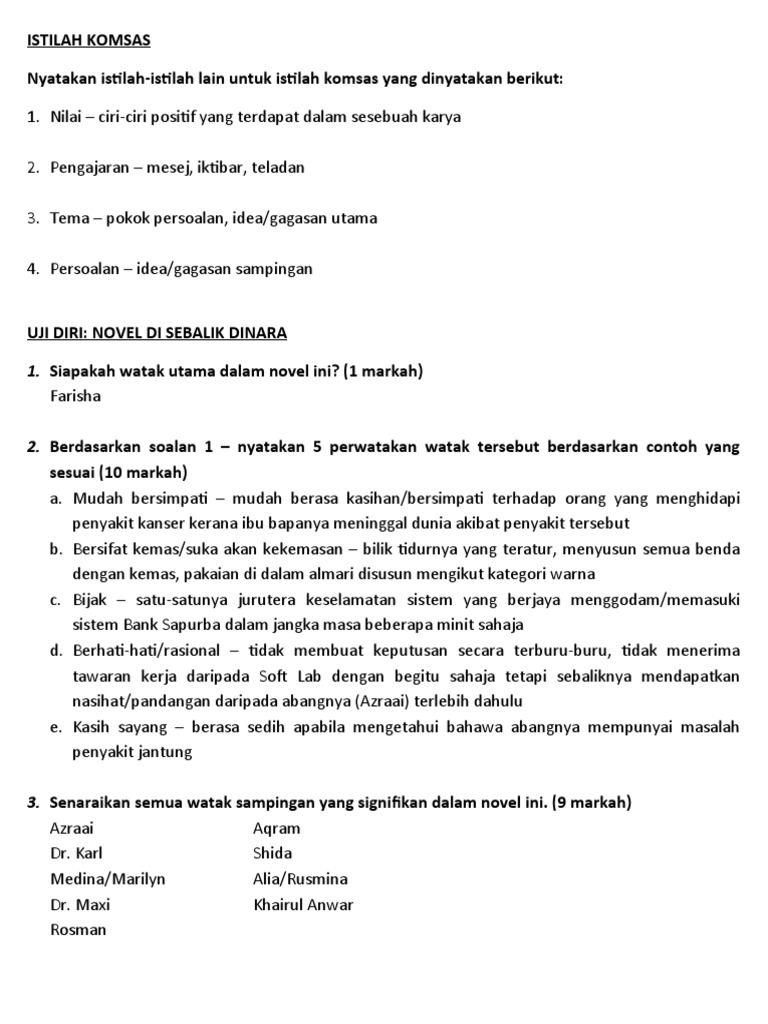 Uji Diri Nota Di Sebalik Dinara Pdf
