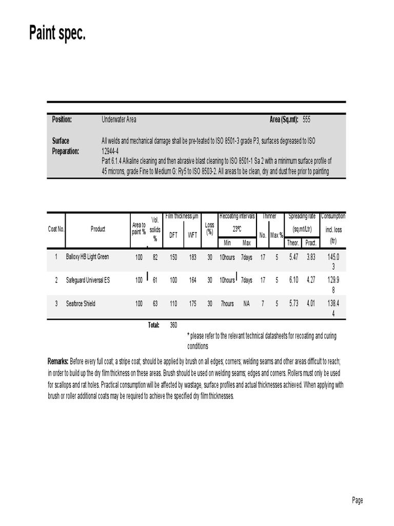 Paint Specification For Marine Barge PDF Brush Paint