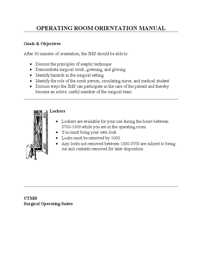 Operating Room Orientation Manual | PDF | Surgery | Medical Specialties