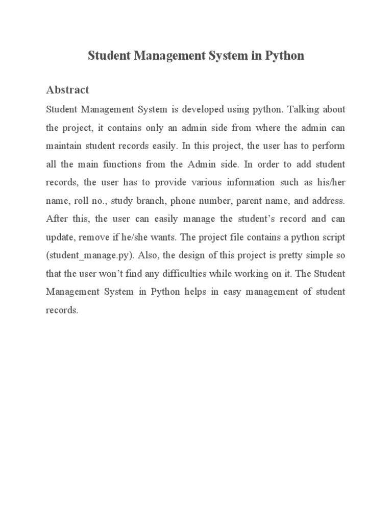 5 Student Management System in Python | PDF