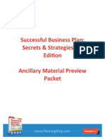 Successful Business Plan Secrets Strategies 6 TH Edition Ancillary Material Preview Packet