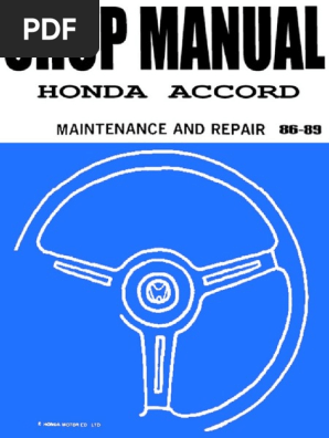 1992 Honda Accord Factory Shop Service Repair Manual – Engine, Drivetrain, Electrical
