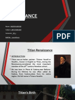 Titian'S Renaissance: Name: Hadiya Aroob Subject: WESTERN ART Semester: BS 3 Roll No: 1910162021
