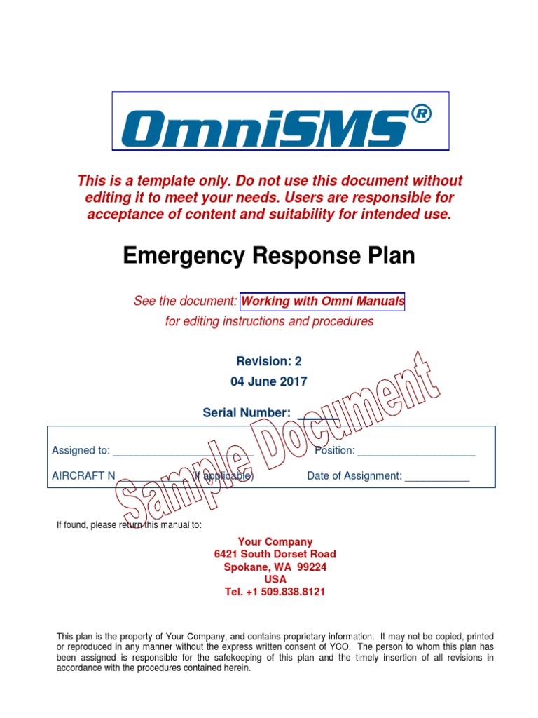 Omni Aviation SMS Emergency Response Plan | PDF | Emergency | Aviation ...