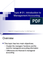 Topic # 01 Introduction To Management Accounting