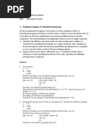 Problems Chapter 17 Parallel Processsing: 17.14 An Application Program Is Executed On A Nine-Computer Cluster. A