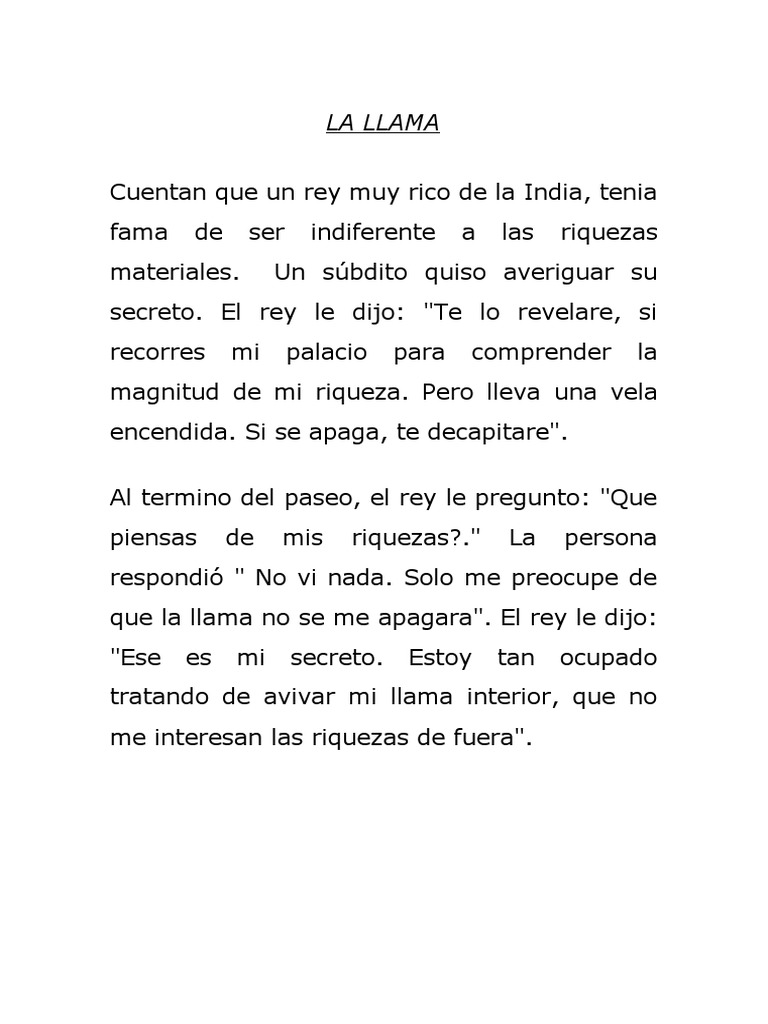 Cuento La Llama | PDF