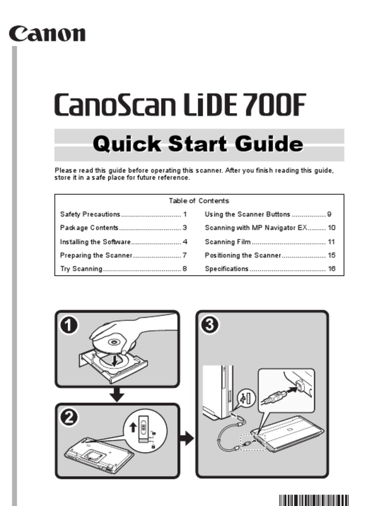 Canon Canoscan Lide 700f Manual PDF Image Scanner Software