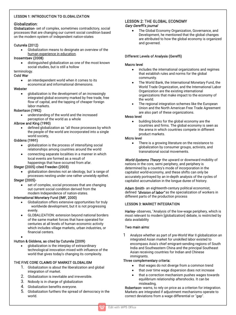 Understanding Globalization Concepts | PDF