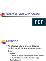 Reporting Data With Access