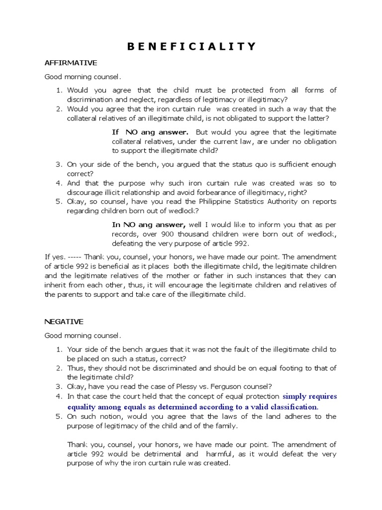 Interpellations Sa Mga Gwapa. | PDF | Legitimacy (Family Law) | Common Law