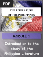 The Literature of The Philippines: Subject: Lit 101