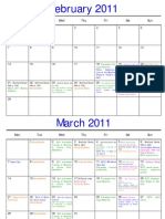 BFC 2011 Calendar (Feb, Mar, Apr, May)